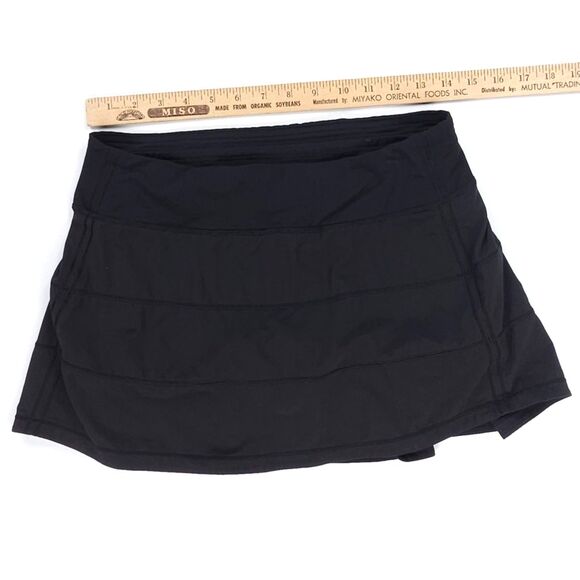 LULULEMON Pace Rival Skirt *4-way Stretch Black Skort Athleisure Tennis Sporty - Picture 4 of 11